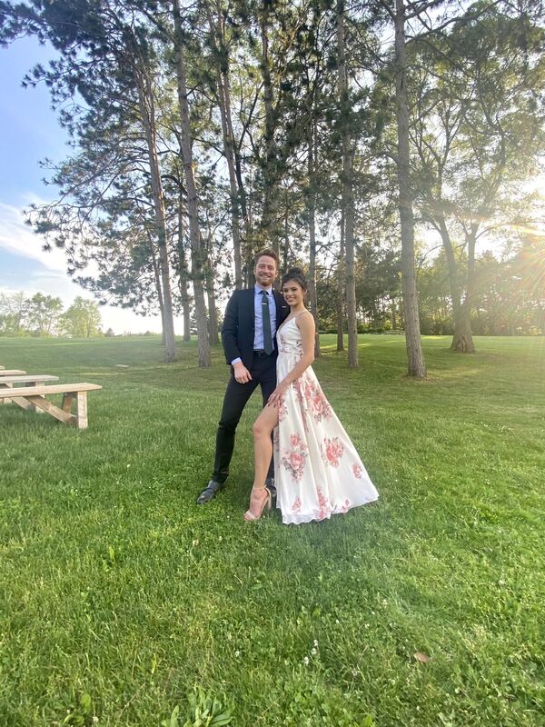 Mitchell and Kathleen dressed up for medical school formal